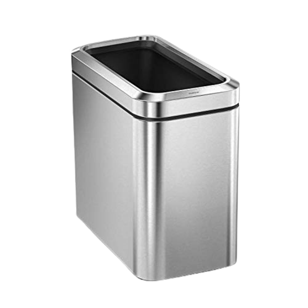 25L Brushed Stainless Steel Slim Open Trash Can K472660