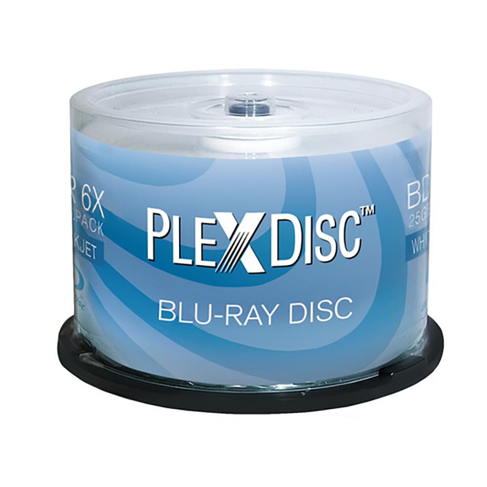 25GB White Inkjet Printable Blank Blu-ray Discs 50-Pack U40367