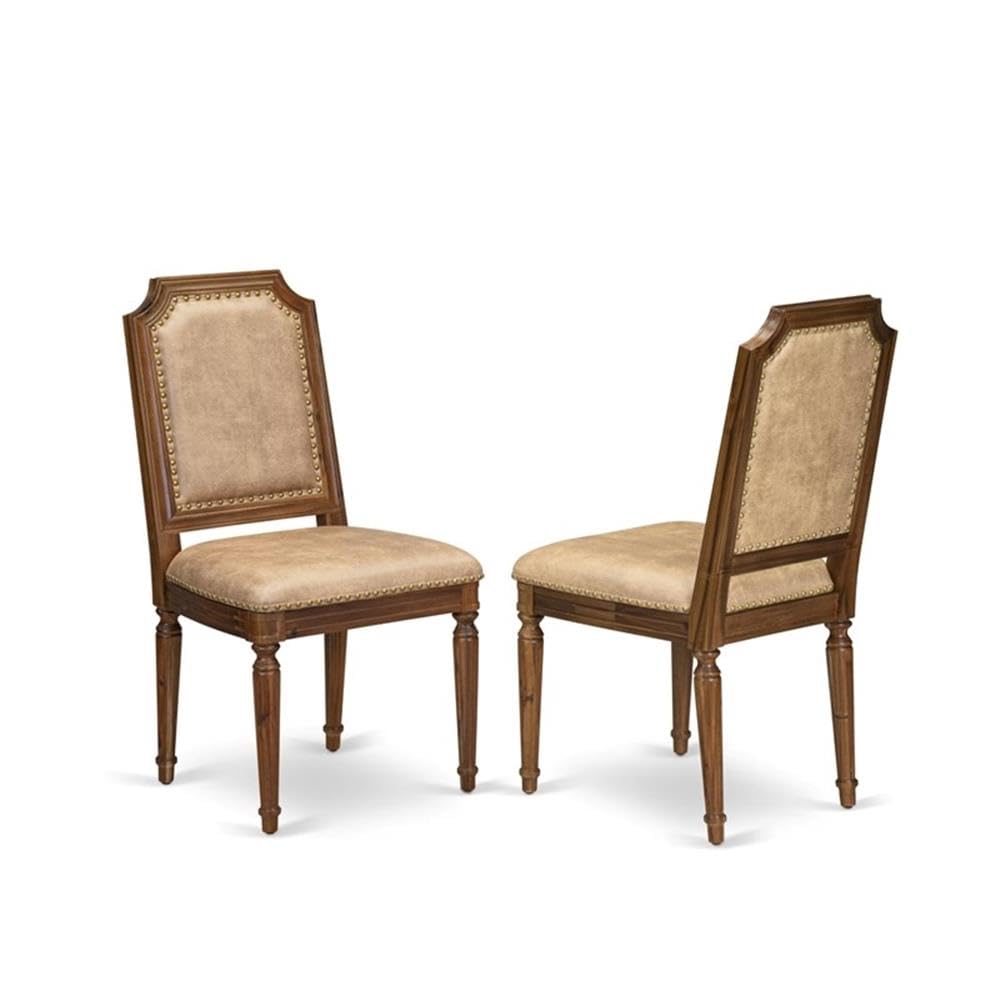9-Piece Acacia Wood Dining Table Set with 8 Beige PU Leather Chairs D83668