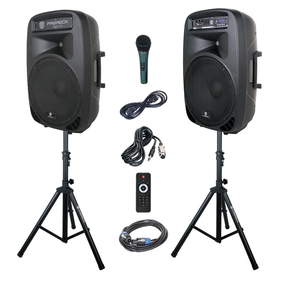 15-Inch 2000 Watt 2-Way Powered PA Speaker System J392