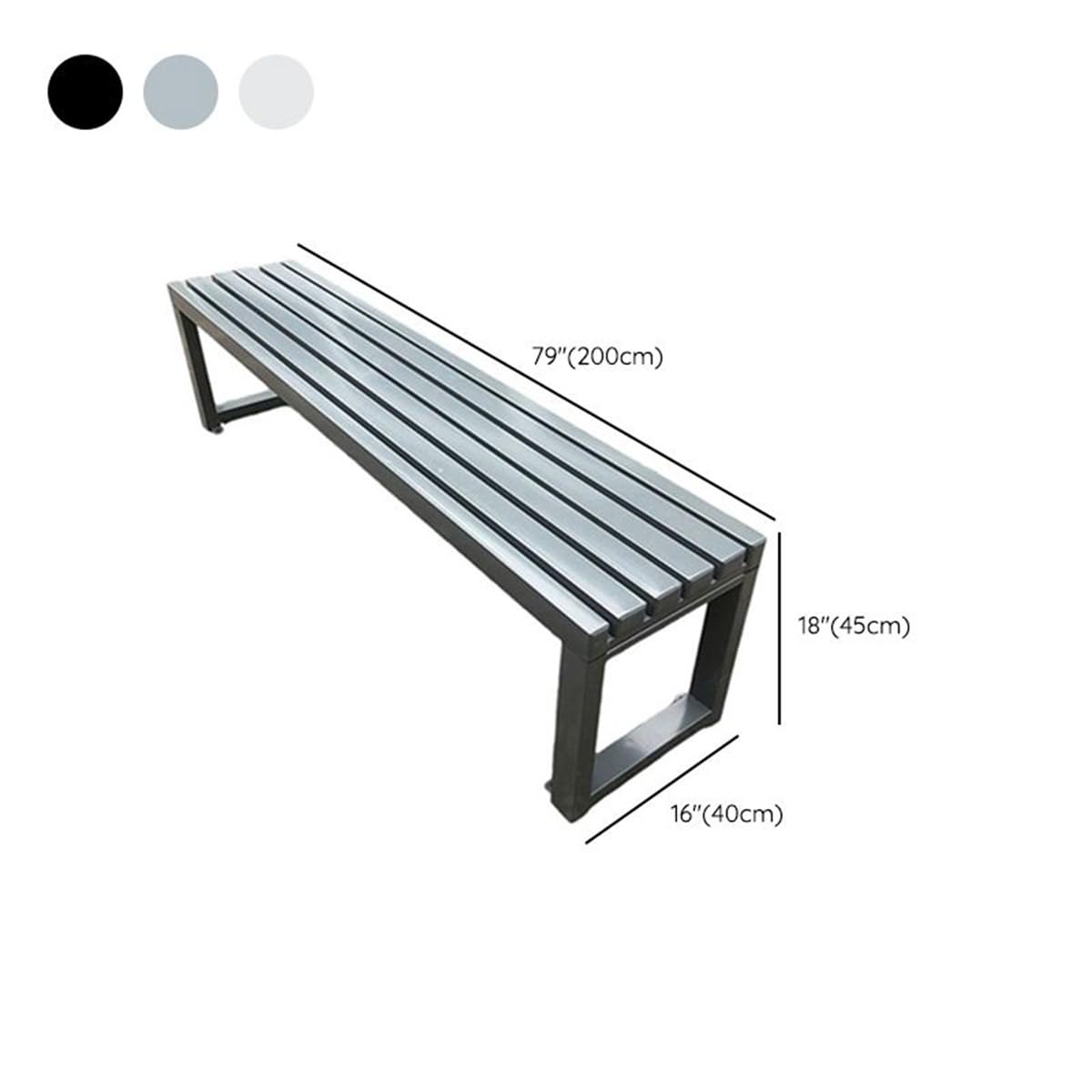 White Metal Frame Patio Bench F6193