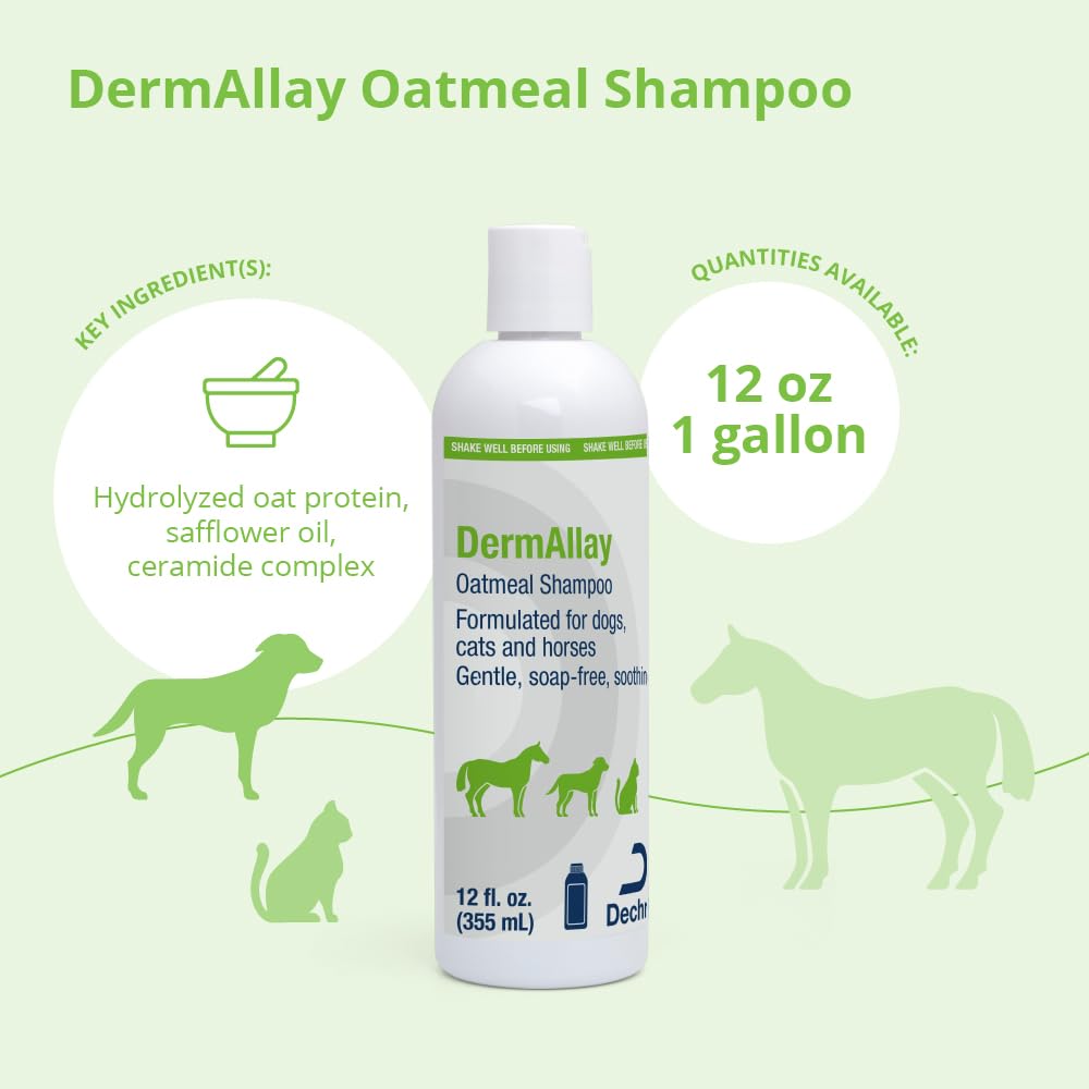 Oatmeal Shampoo for Dogs, Cats and Horses, 12 Fl Oz A8015