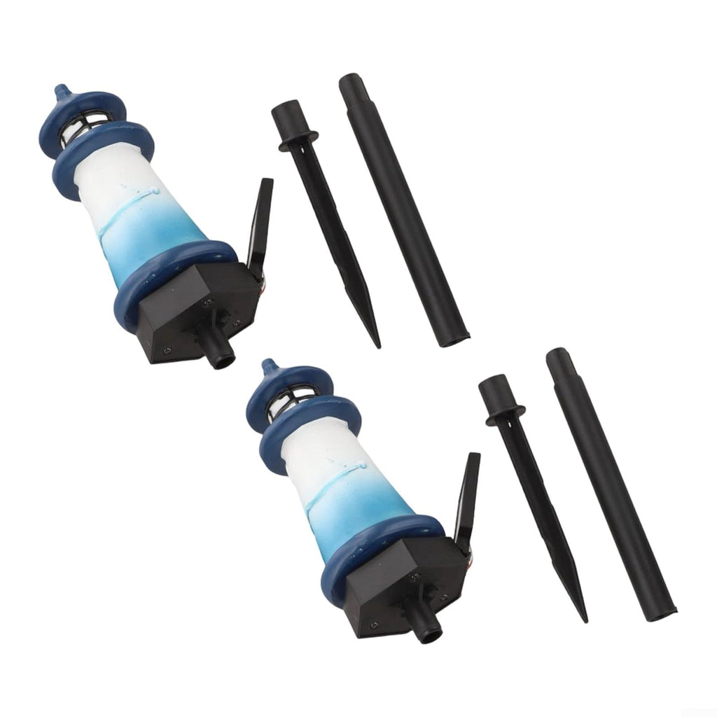 Solar Lighthouse Garden Lights, 2-Pack Resin Solar Powered F838578