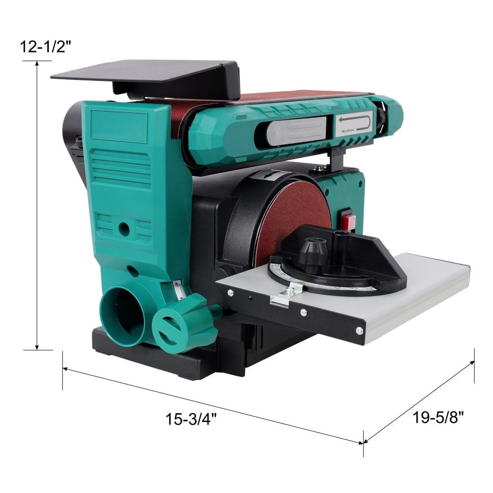 Benchtop Belt and Disc Sander, 120V/60Hz, 4x36 in. Belt & 6 in. Disc, Green X4384