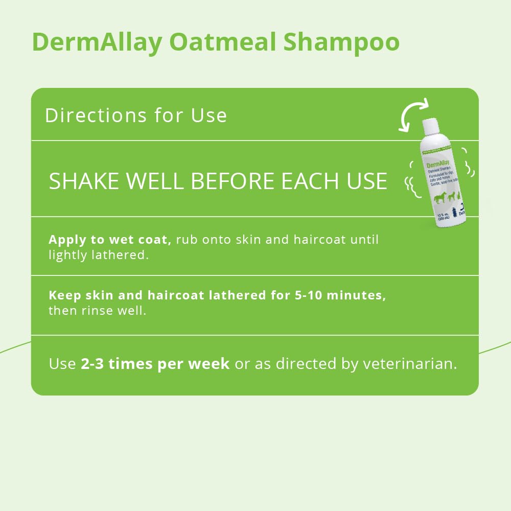 Oatmeal Shampoo for Dogs, Cats and Horses, 12 Fl Oz A8015