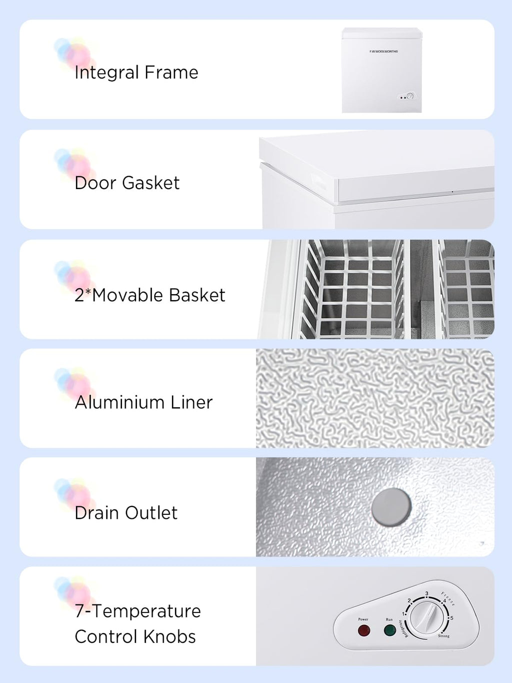 7.0 Cu.Ft Chest Freezer with Removable Basket, White E51535