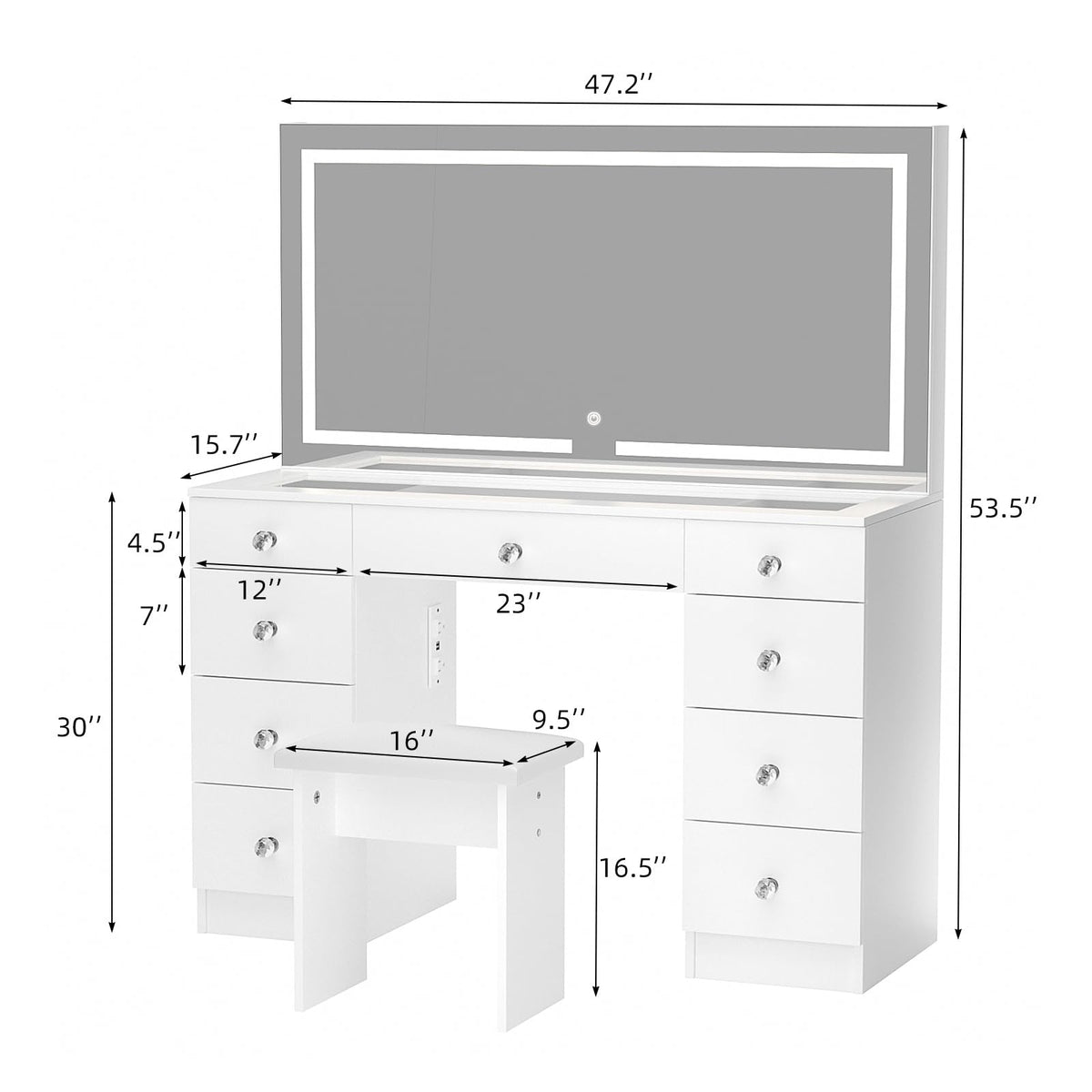 Vanity with Lighted Mirror N4258