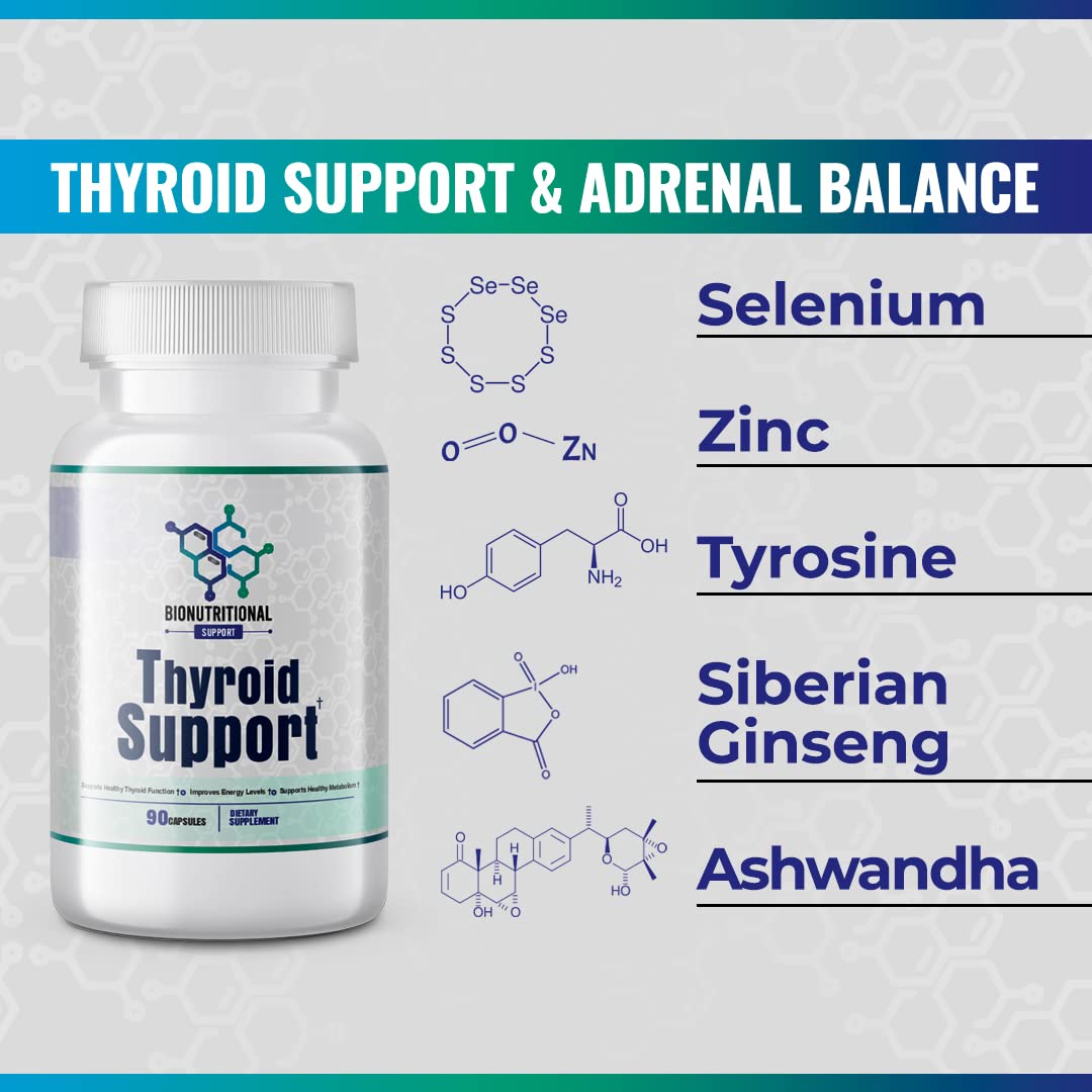 Thyroid Support - Ltyrosine, Iodine, Vitamin B12 Complex, Zinc, Selenium, Ashwagandha, Copper P64404