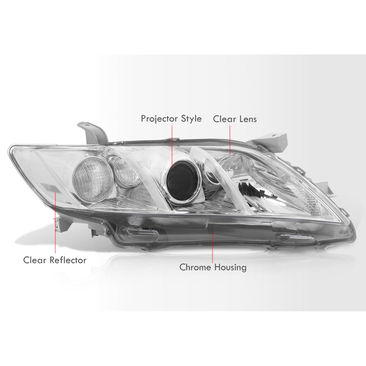 Chrome Housing Clear Lens Projector Headlights Pair S426