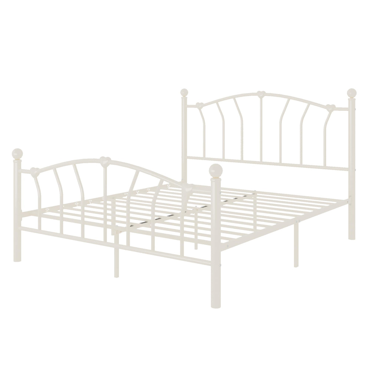 Full Size Cream White Metal Bed Frame R660