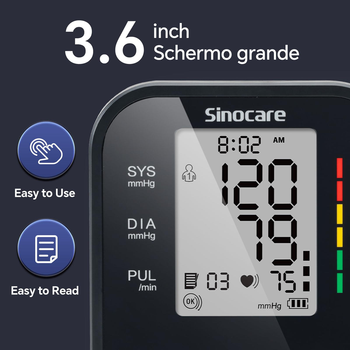Upper Arm Blood Pressure Monitor with Adjustable Arm Cuff W995
