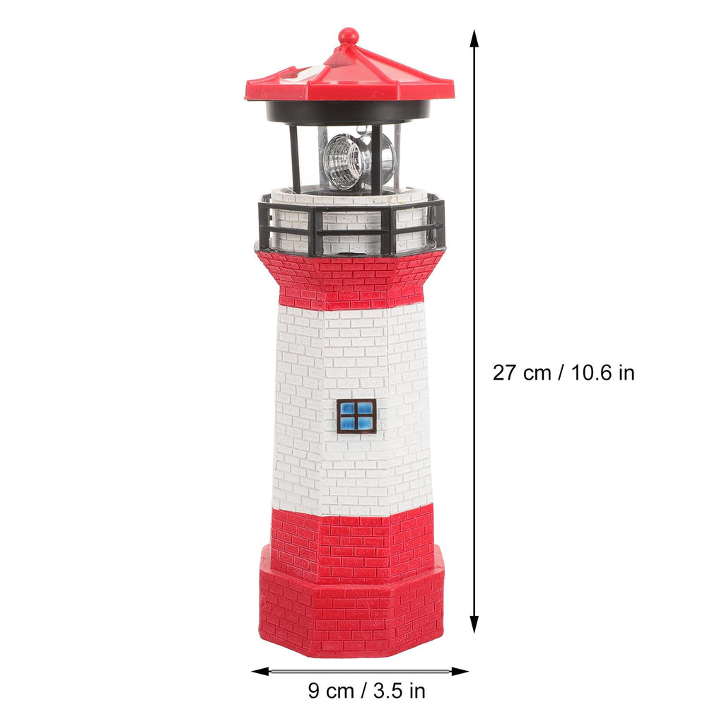 Solar Powered Rotating Lighthouse Resin LED Light K9312