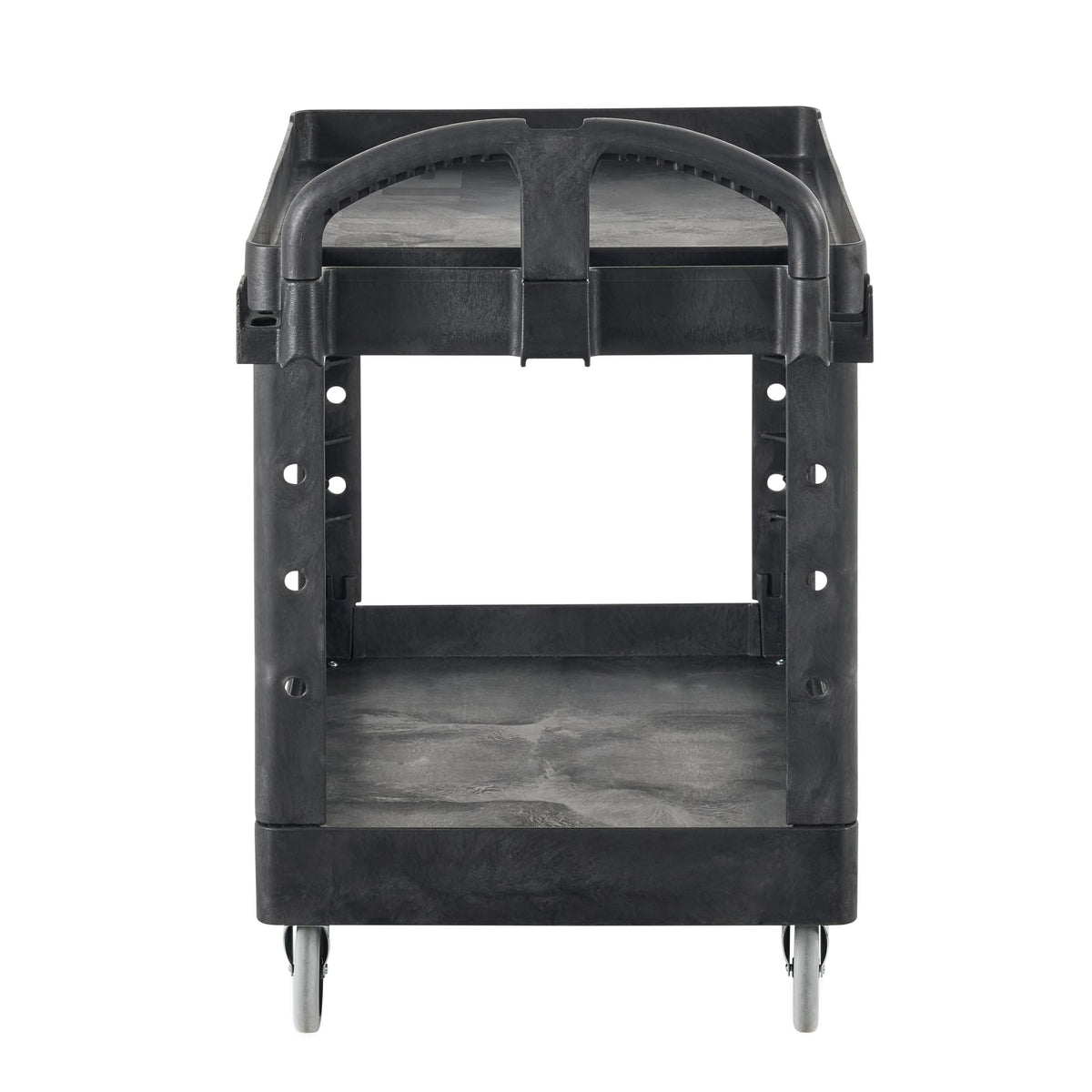 Black 2-Shelf Utility Cart with Lipped Shelves I507