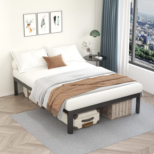 18 Inch Queen Platform Bed Frame with Wooden Slats P55932