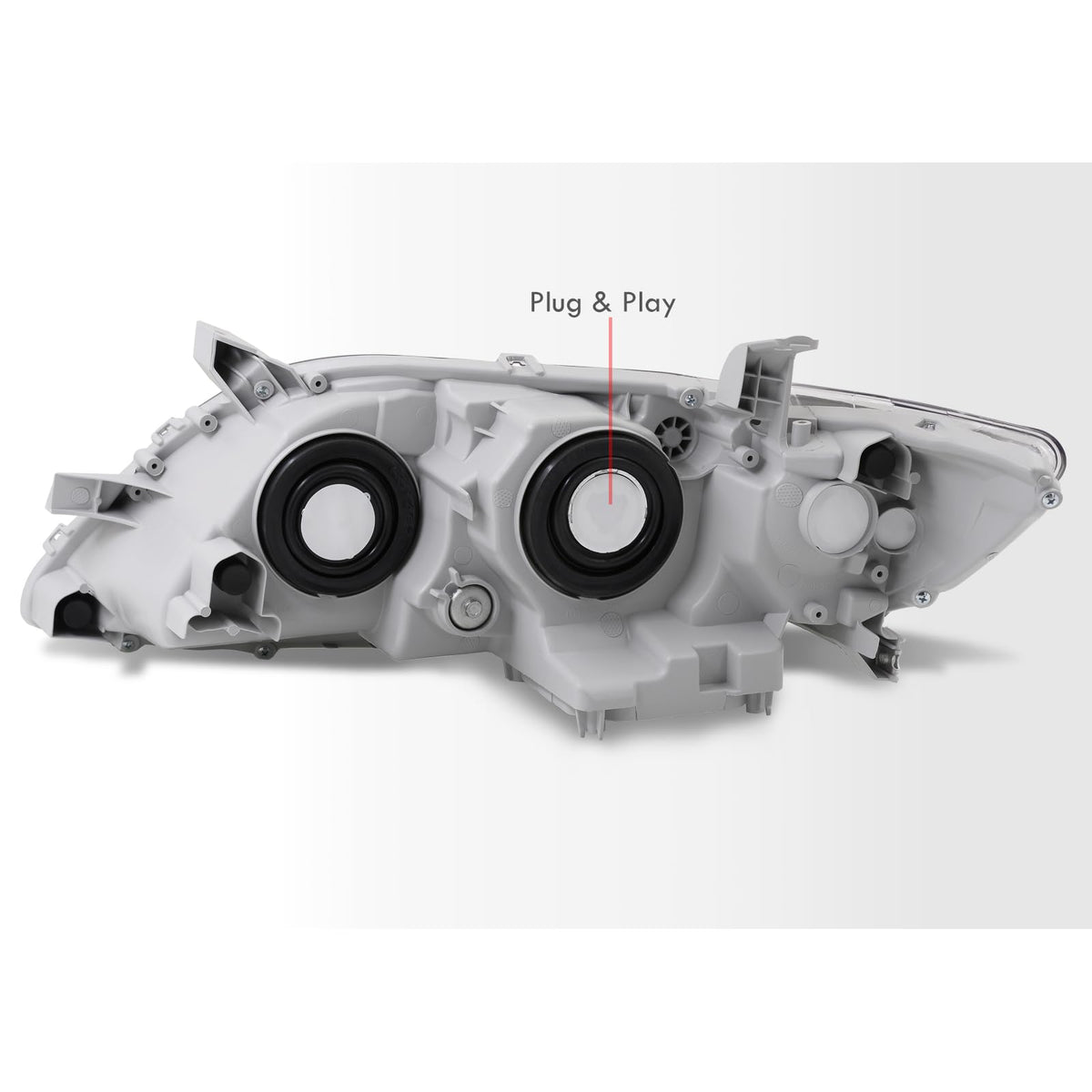 Chrome Housing Clear Lens Projector Headlights Pair S426