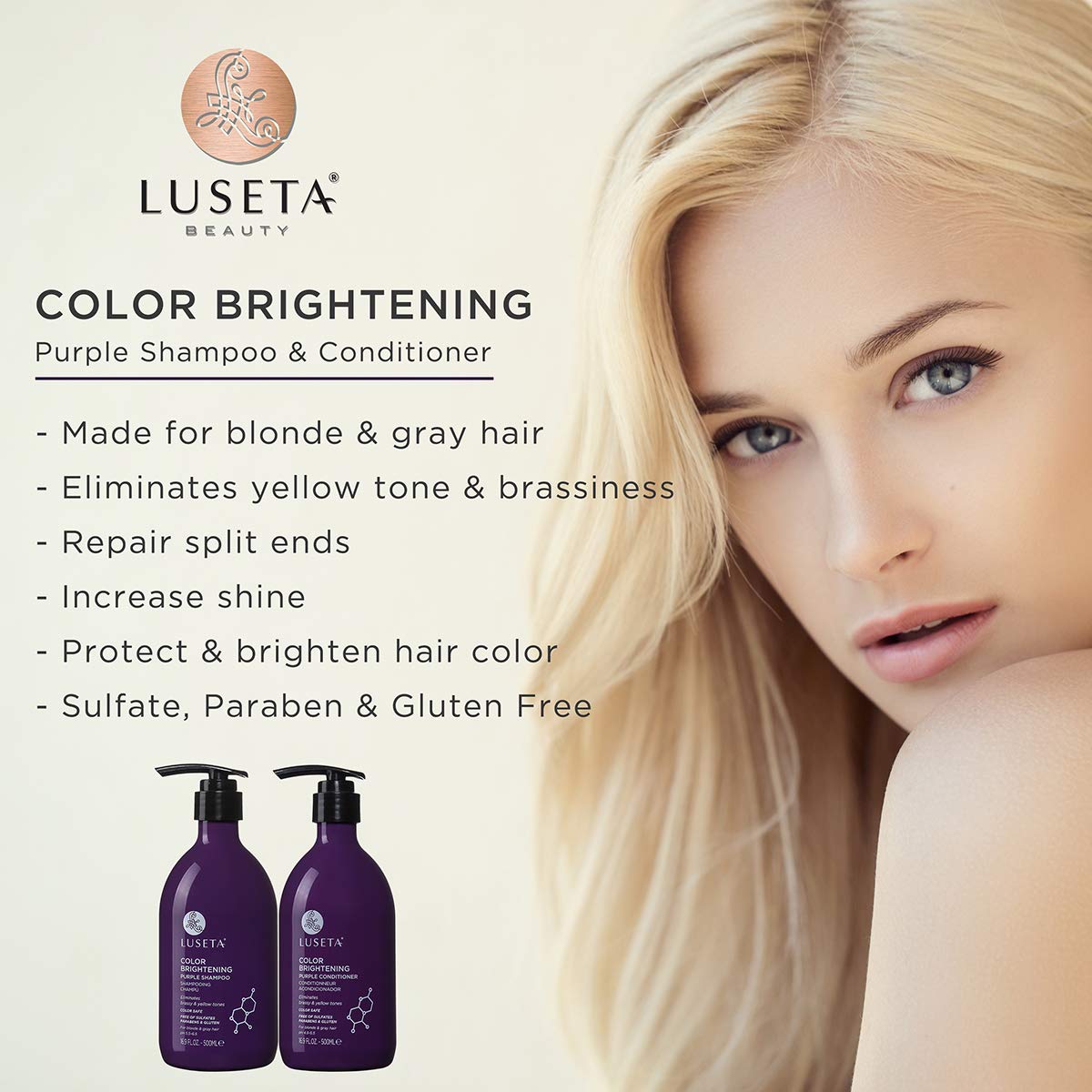 Purple Shampoo & Conditioner Set 16.9 oz I521