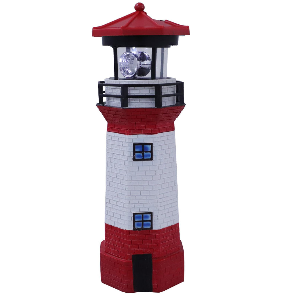 Solar Powered Rotating Lighthouse Resin LED Light K9312