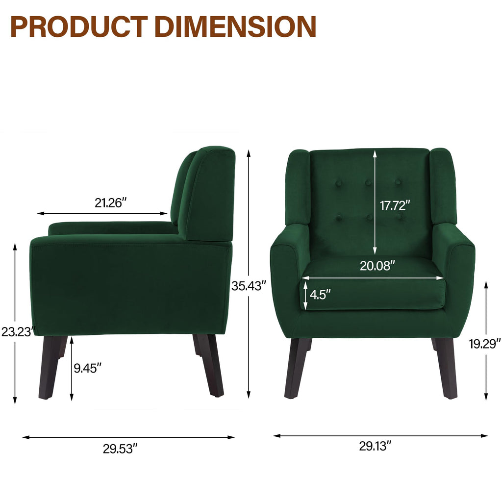 Velvet Accent Chairs Set of 2 B537