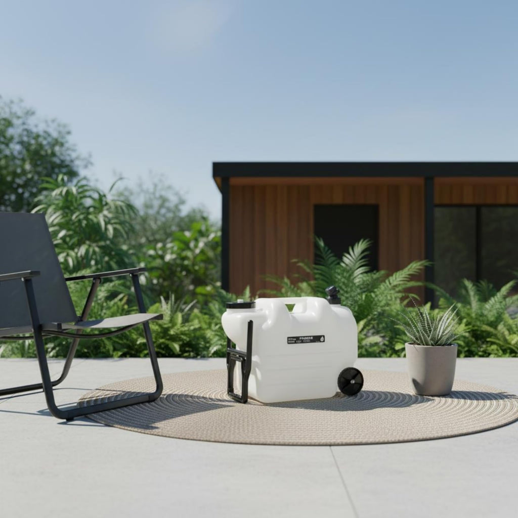 White Portable Water Dispenser with Faucet and Wheels O901471