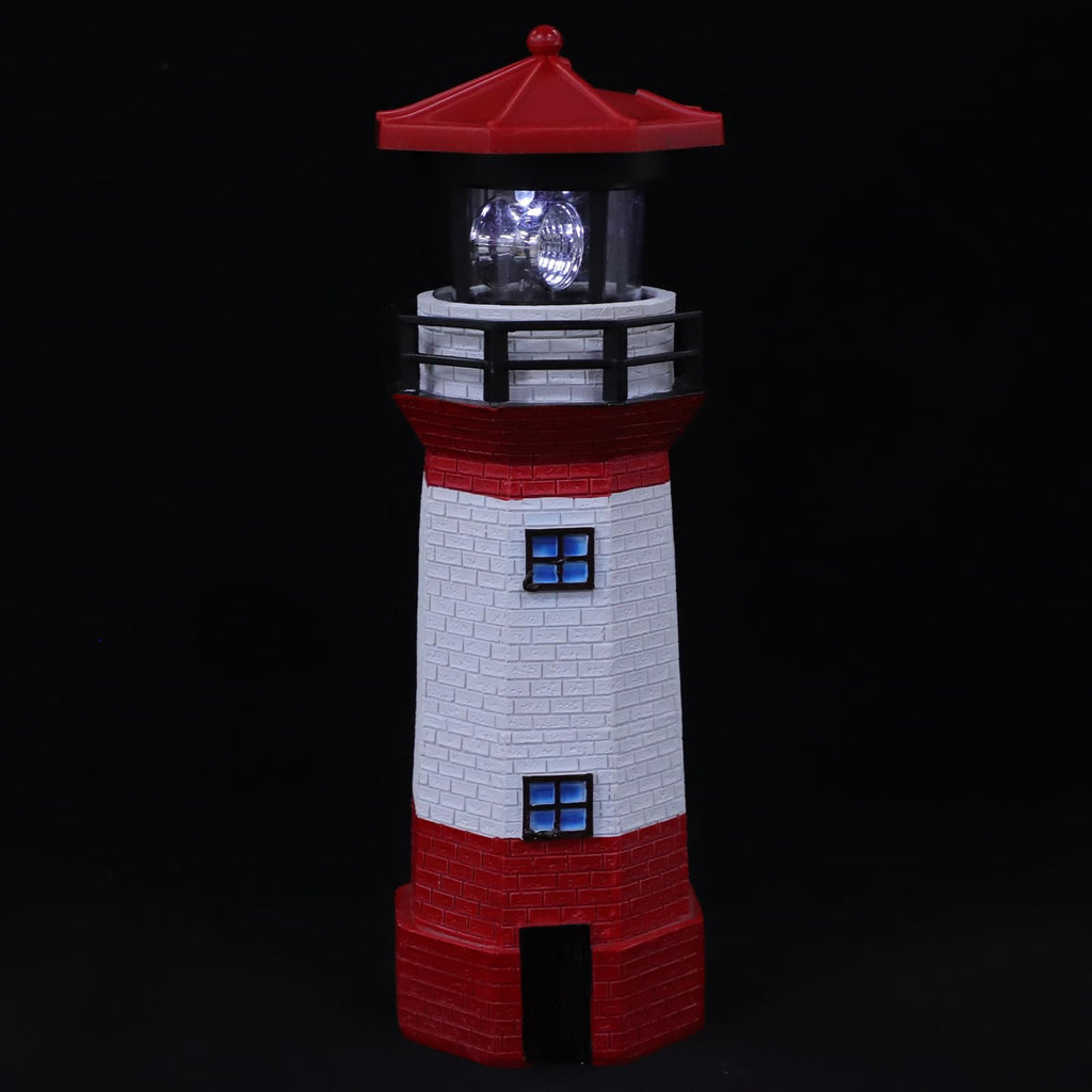 Solar Powered Rotating Lighthouse Resin LED Light K9312