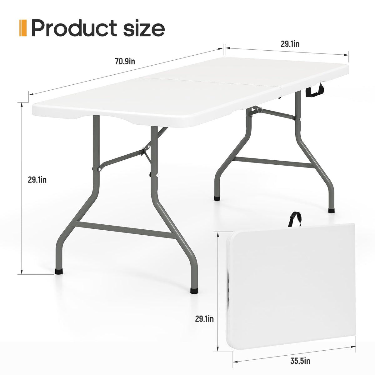 6ft Heavy Duty Folding Table White P71277