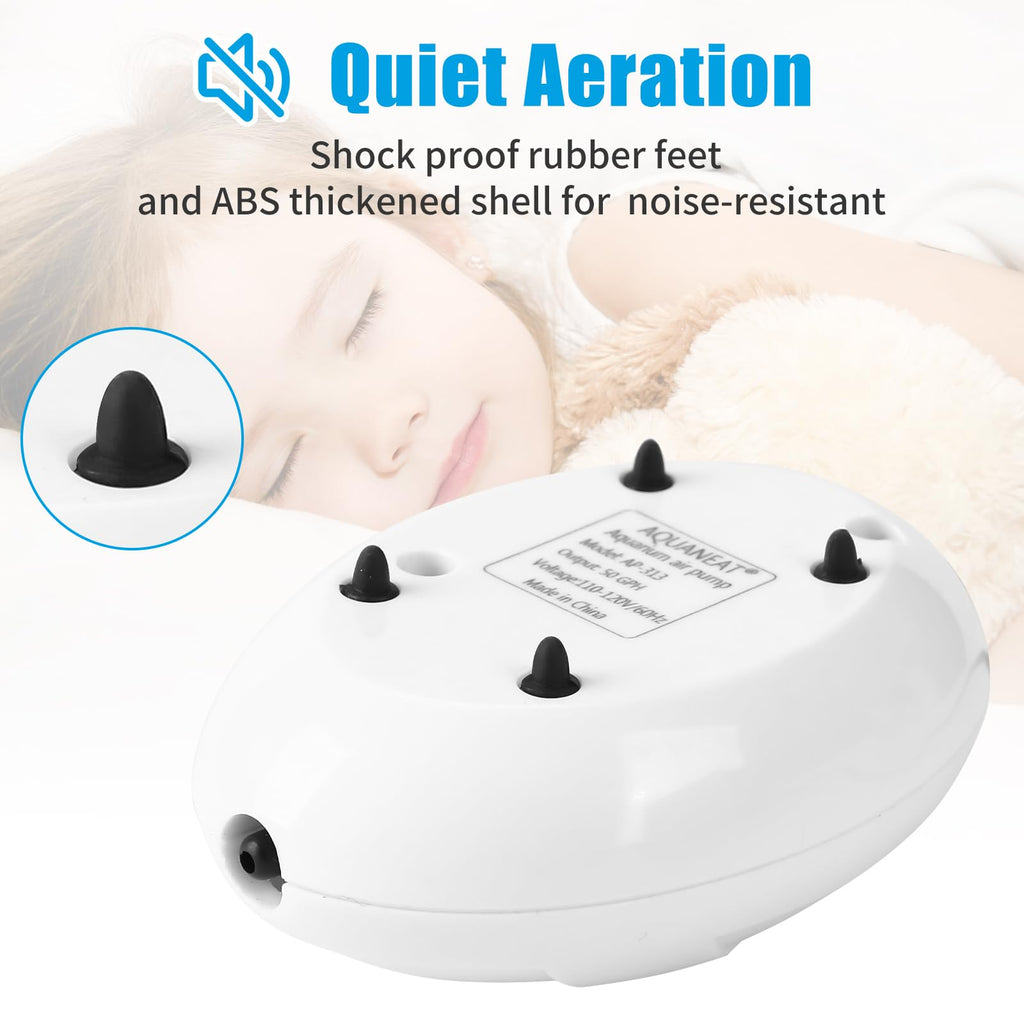 Aquarium Air Pump with Stones, Airline Tubing, Check Valves P883