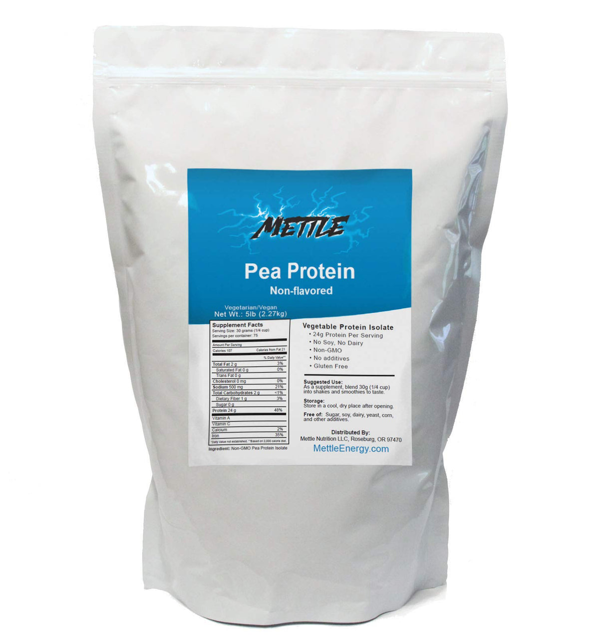 Unflavored Pea Protein Powder 5 Pound N5036