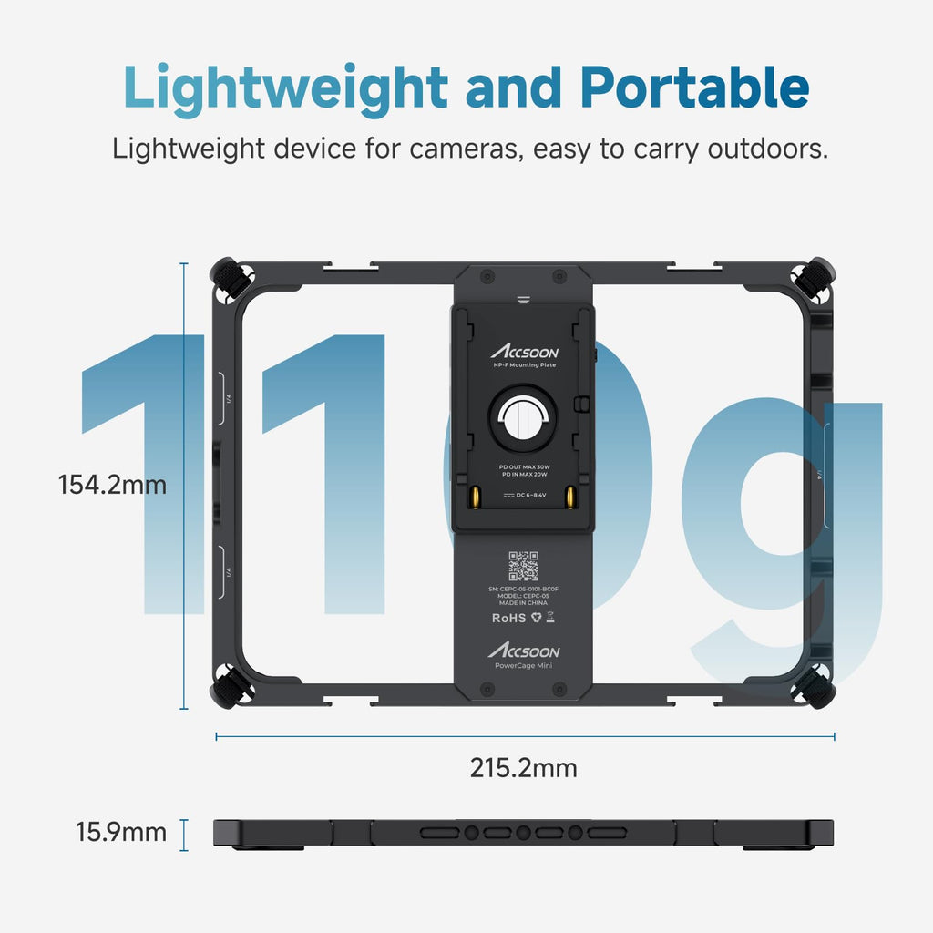 iPad mini Cage with Battery Plate Adapter and Sunhood U796