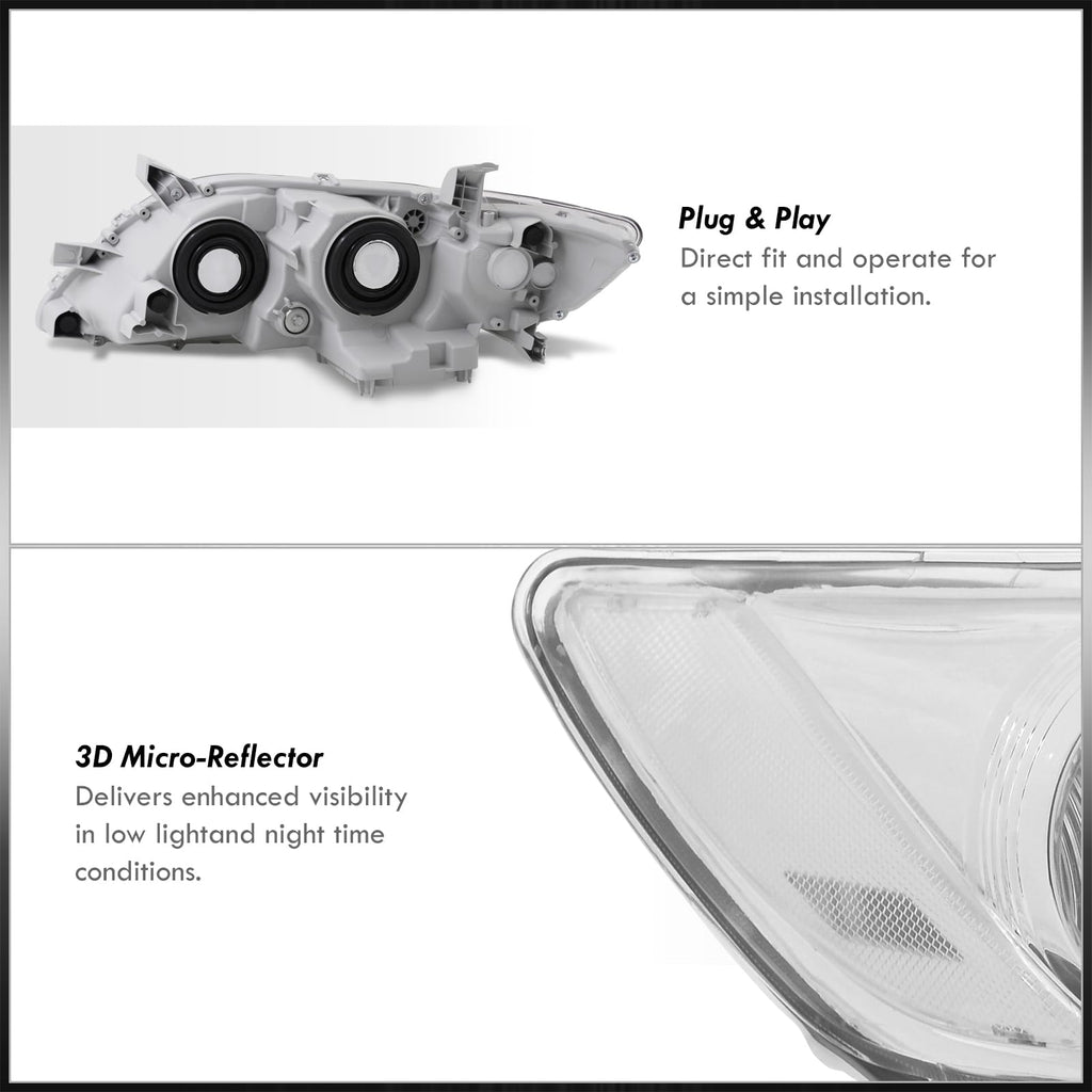 Chrome Housing Clear Lens Projector Headlights Pair S426