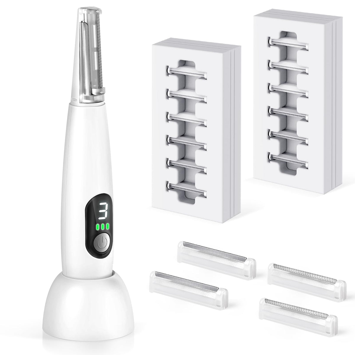 3 Speeds LED Electric Dermaplaning Tool with 12 Replaceable Blades P88868