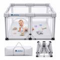 Foldable Lightweight Portable Playpen with Carry Bag, 50"x50" Light Gray N873