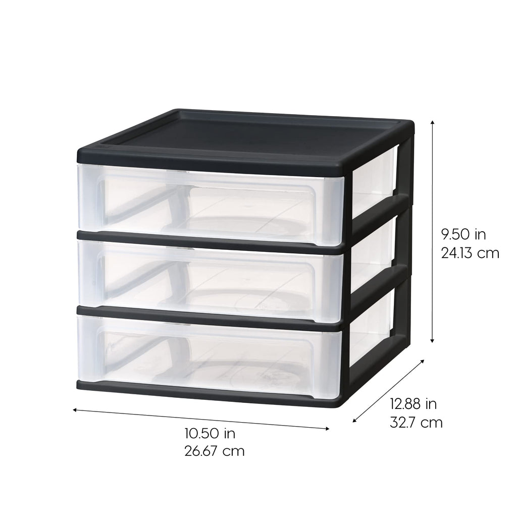 Black 3-Drawer Plastic Desktop Organizer S847097