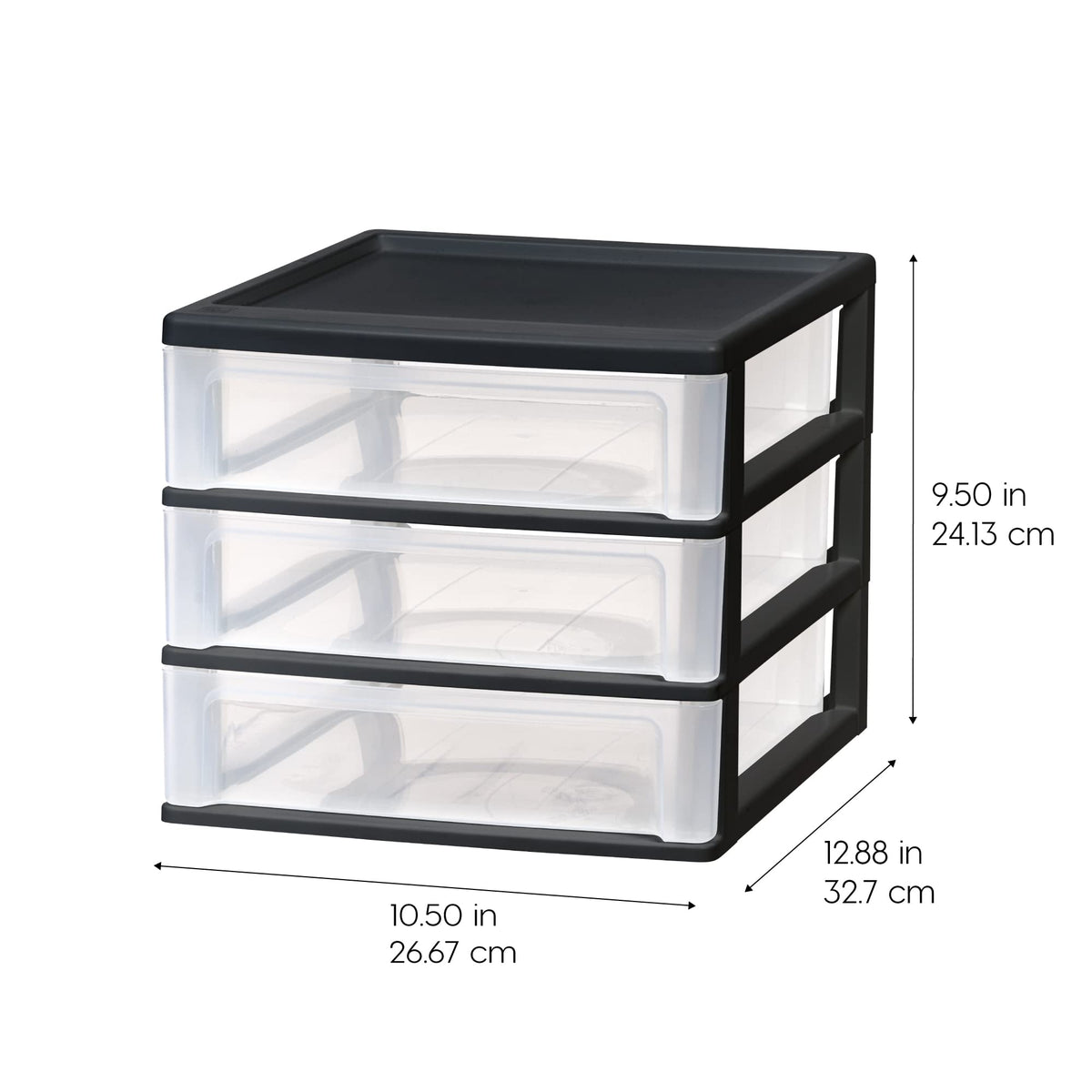 Black 3-Drawer Plastic Desktop Organizer S847097