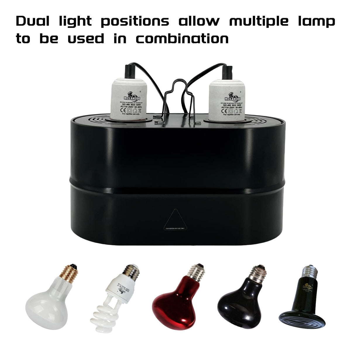 Dual Reptile Light Fixture Deep Dome 150W T4619