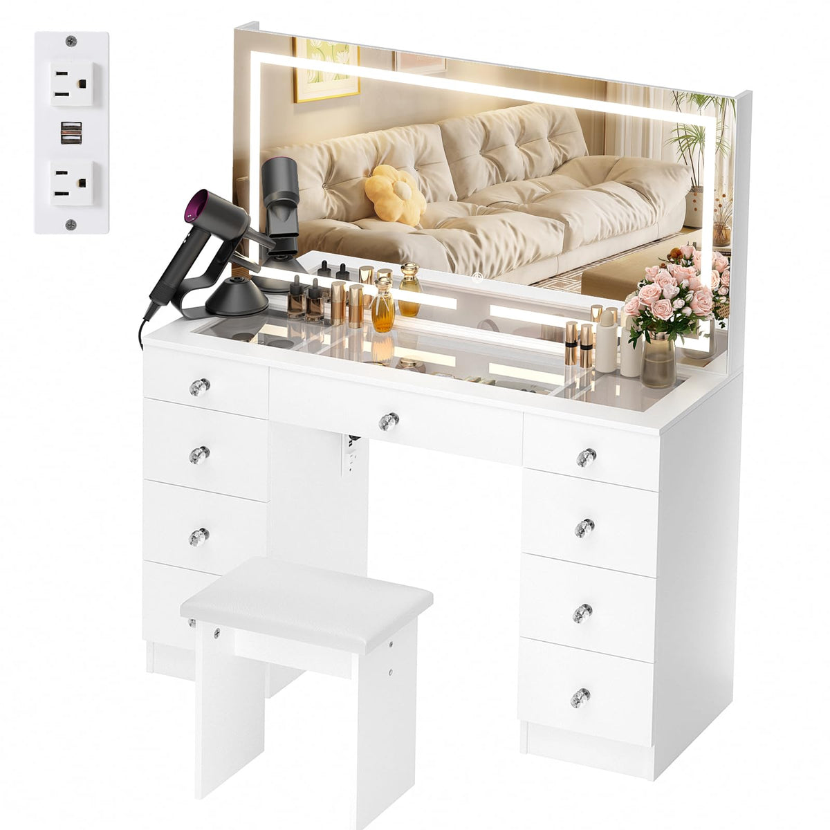 Vanity with Lighted Mirror N4258