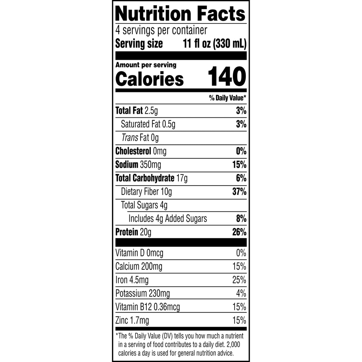 Double Chocolate Vegan Protein Shake 11 Fl Oz Pack of 12 N838561