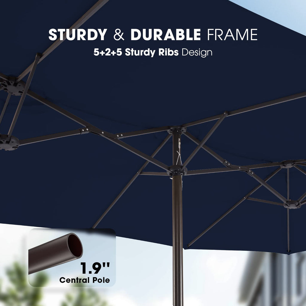 15ft Double-Sided Patio Umbrella with Base S693884