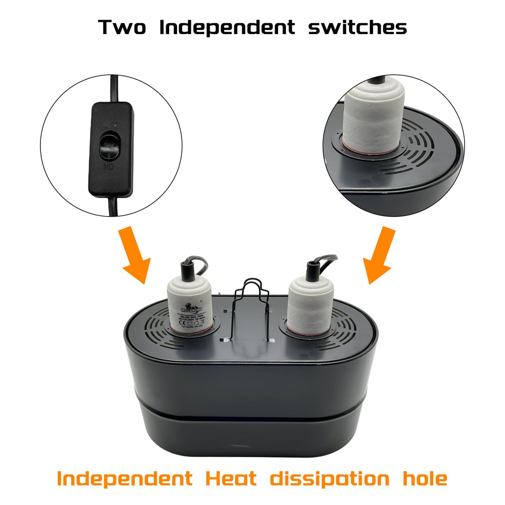 Dual Reptile Light Fixture Deep Dome 150W T4619