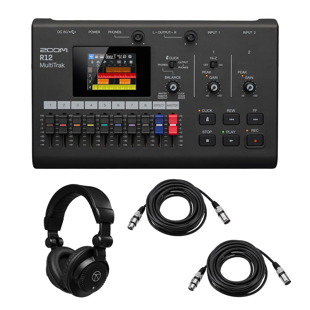 Portable Digital Recorder and Control Surface with Studio Monitor Headphones R609