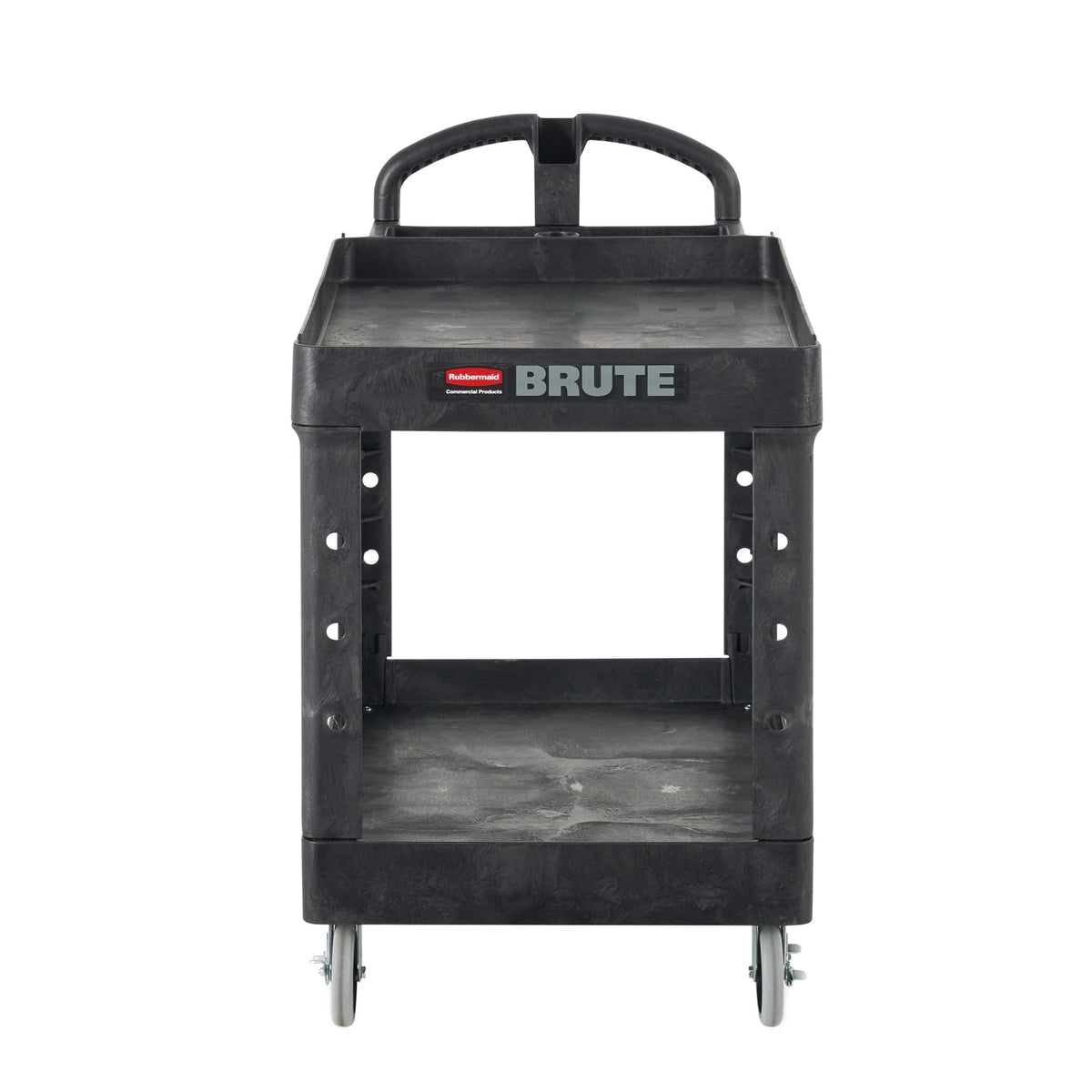 Black 2-Shelf Utility Cart with Lipped Shelves I507