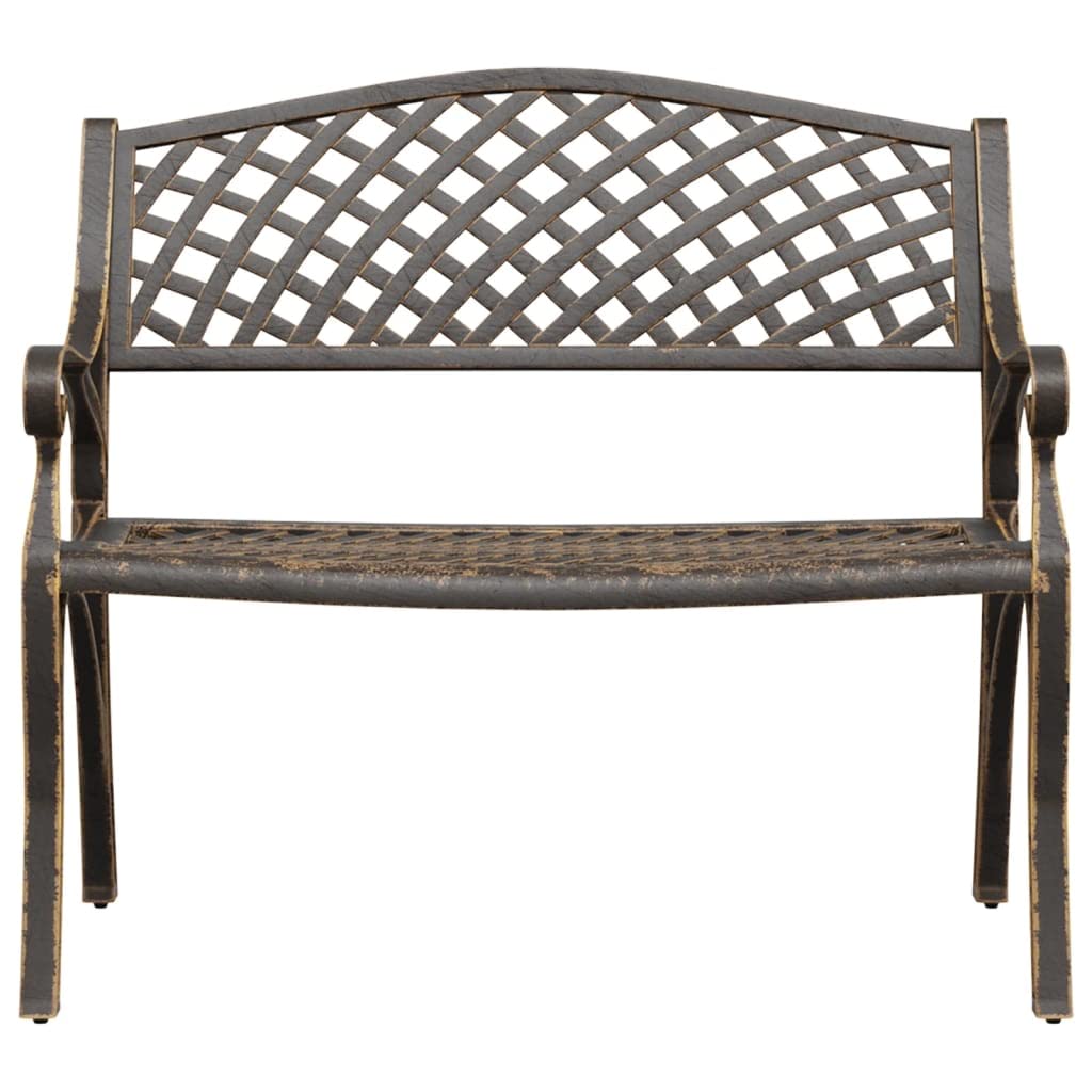 Bronze Cast Iron Garden Bench with Floral Design 40.2 Inch Y292191