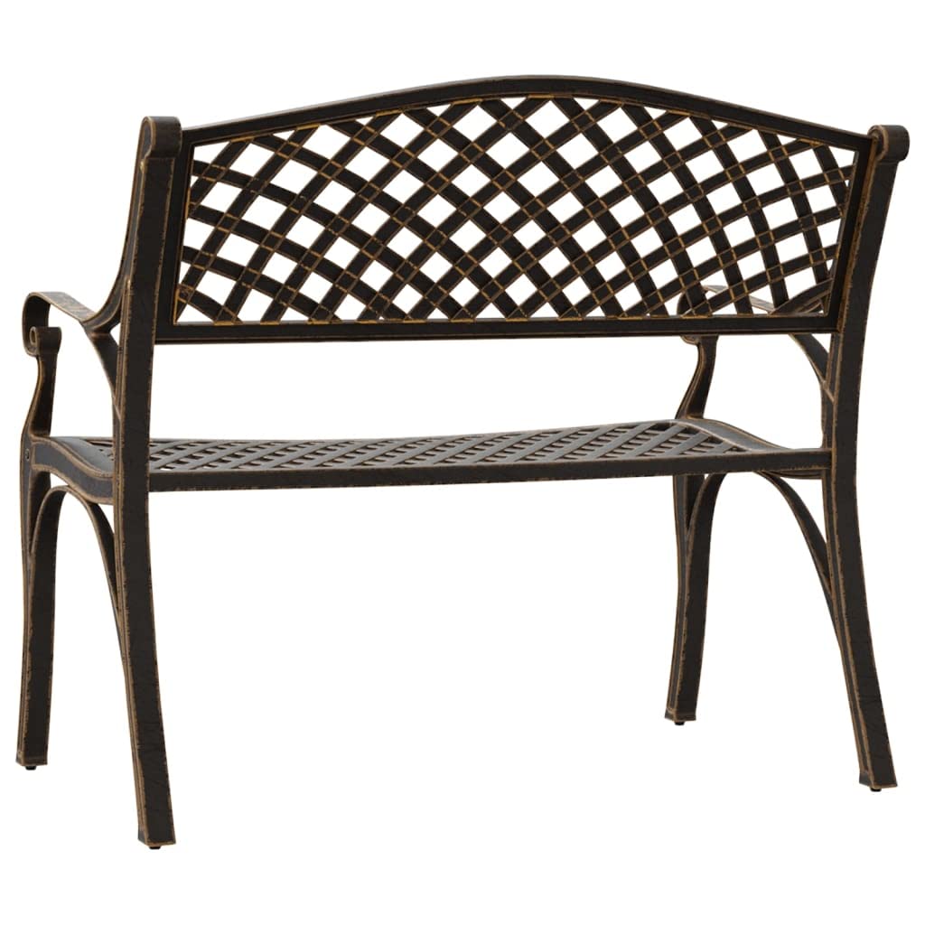 Bronze Cast Iron Garden Bench with Floral Design 40.2 Inch Y292191