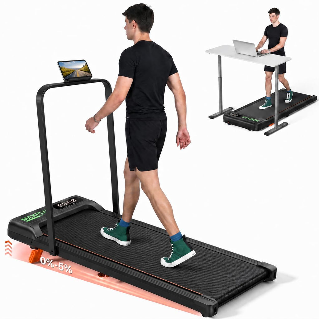 Folding Walking Pad with Incline, 2 in 1 Portable Under Desk Treadmill O65675