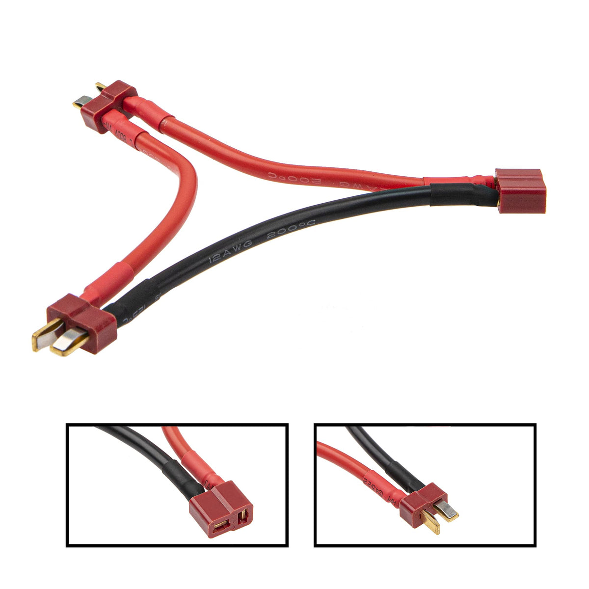 12AWG T Plug Serial Series Connector & Parallel Y-Harness Adapter Silicone Wire R154440