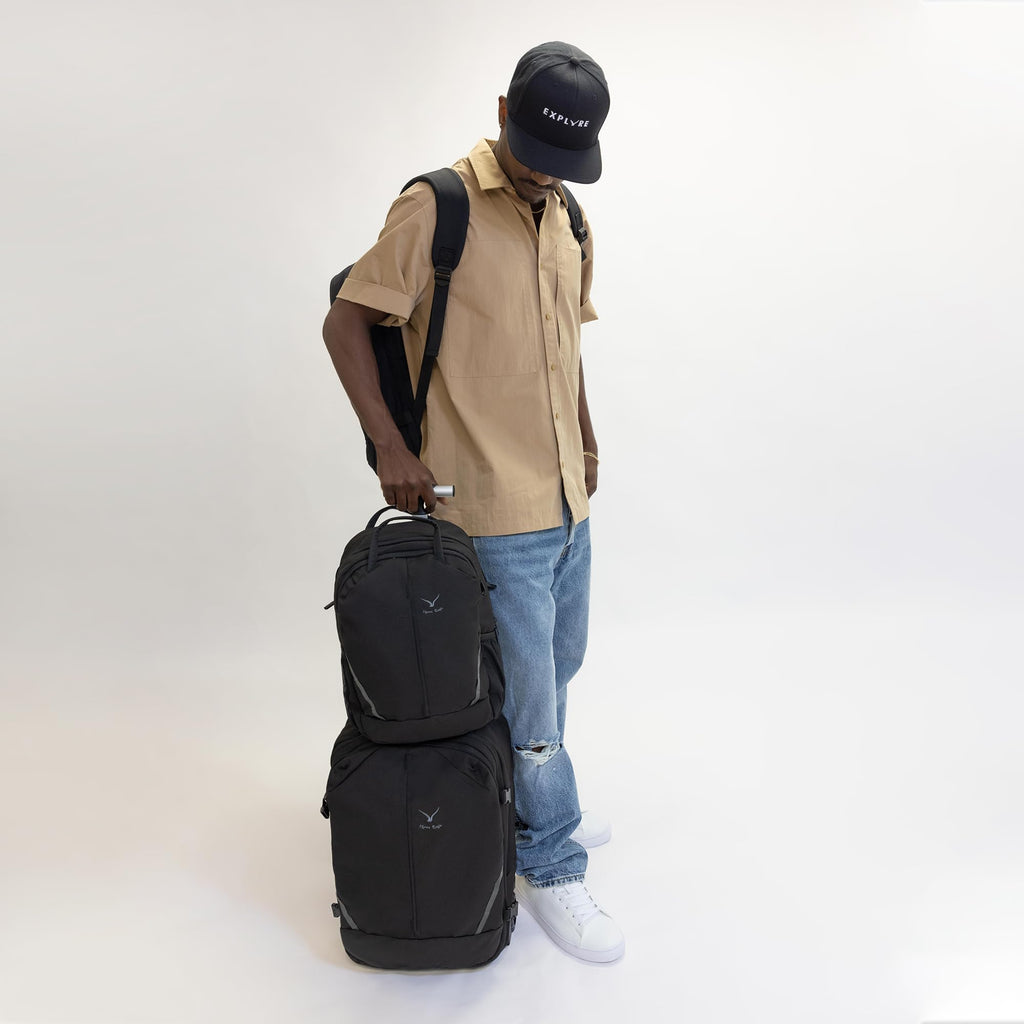 Rolling Backpack with Wheels 43L Jet Black I8570