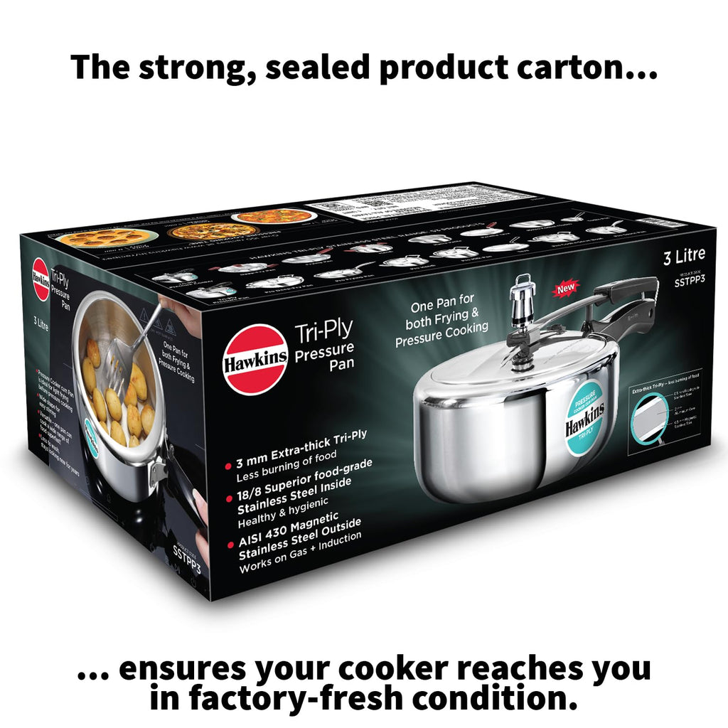3 Litre Tri-Ply Stainless Steel Pressure Cooker M832633