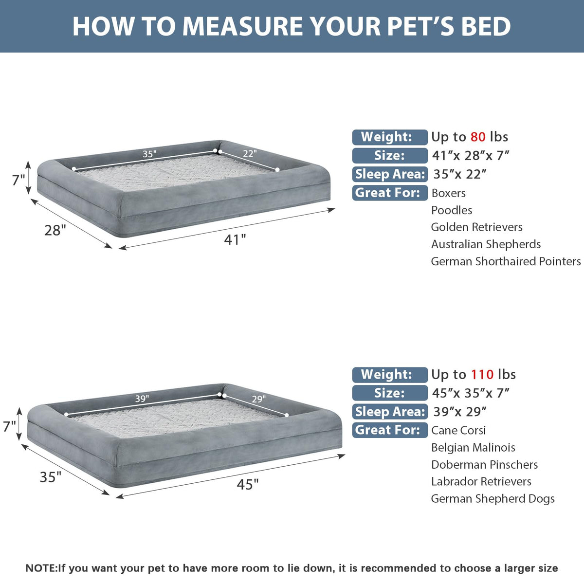 XL Extra Large Orthopedic Dog Bed S64606