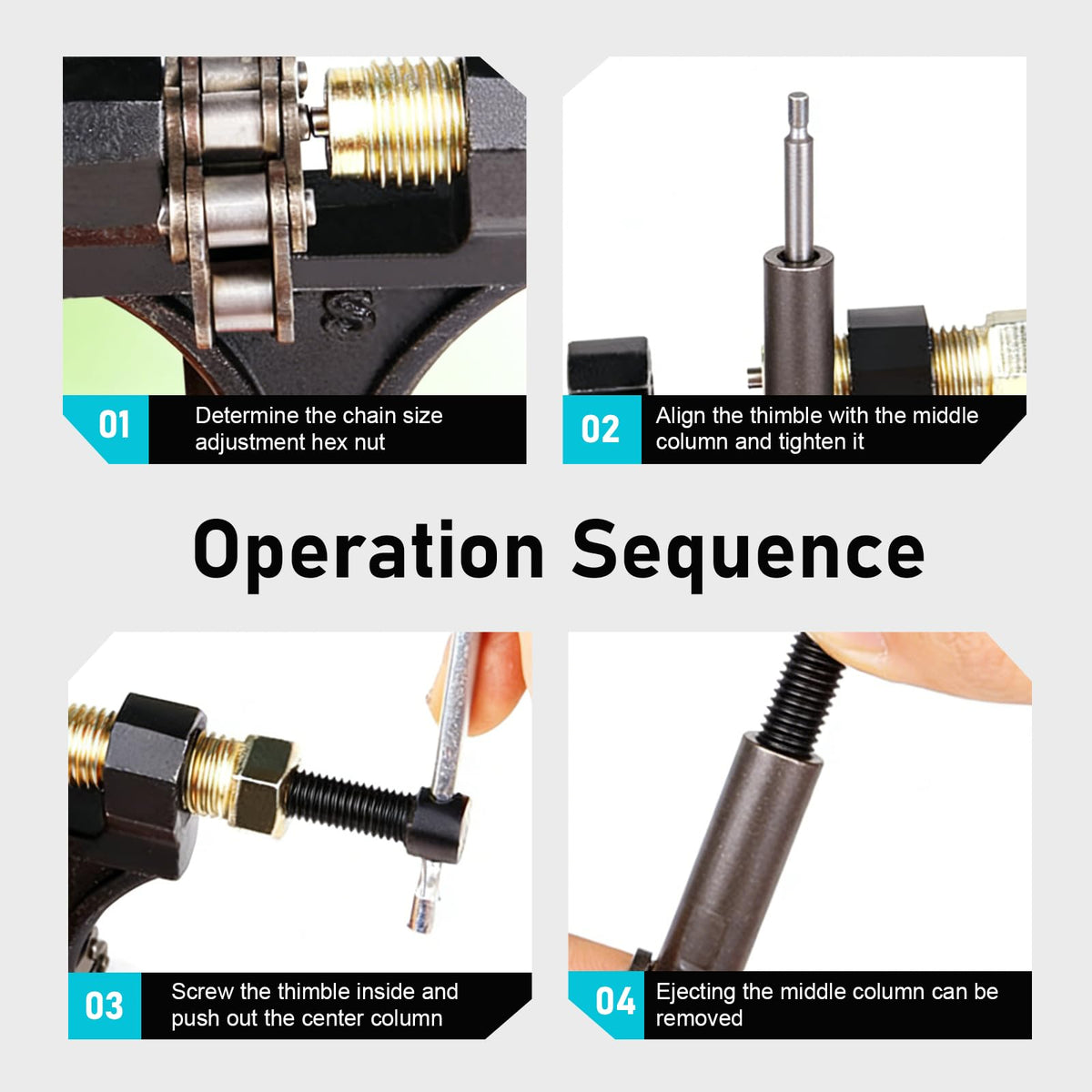 Heavy-duty Alloy 420-530 Roller Chain Breaker Tool with Grip H420985