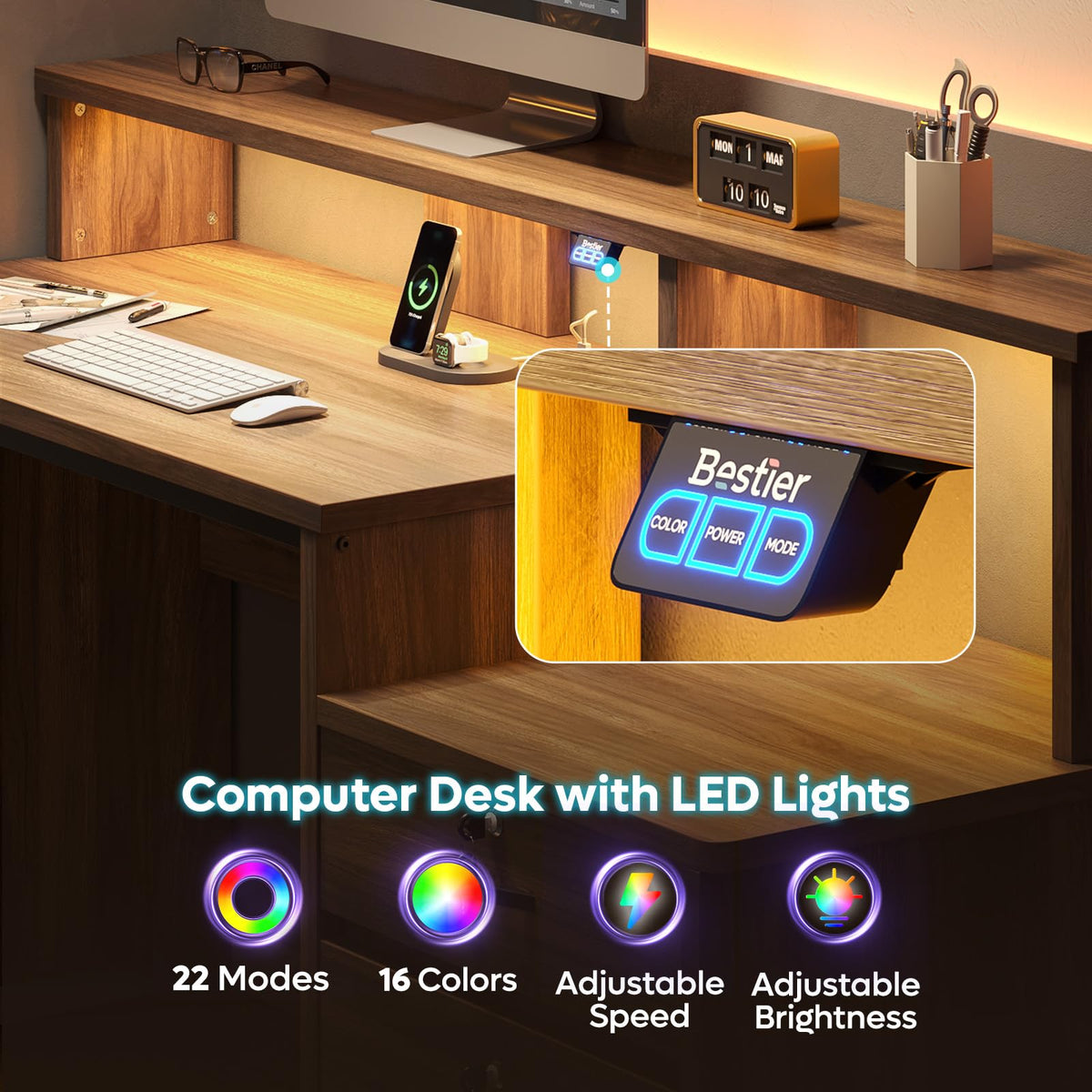 55-Inch Computer Desk with File Drawer F95513