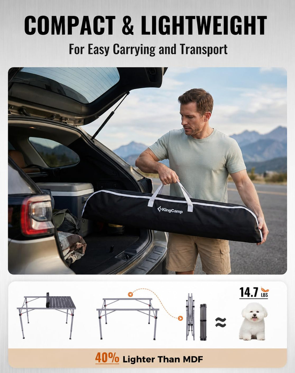 Adjustable Aluminum Camping Table W779785